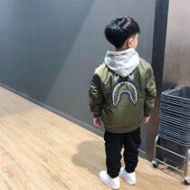 Japanese bape childrens wear autumn and winter coat thick short cotton clothes boys and girls baby Tide brand foreign jacket