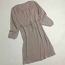 Q sweater dress womens cotton linen knitted dress foreign trade spring and autumn cotton linen loose slim size base skirt