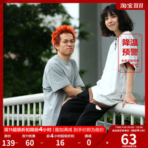 FPA 265g heavy solid color short-sleeved couples wear national tide brand trend summer cotton loose half-sleeved t-shirt men