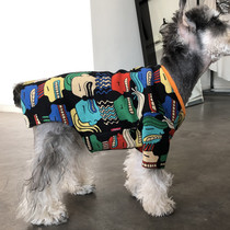 New autumn and winter clothes art graffiti T-shirt dog cat clothes Schnauzer fight small and medium dog pet clothing