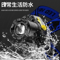 LED headlights with strong light rechargeable zoom mini constant bright ultra-long outdoor meter long-lasting lithium flashlight