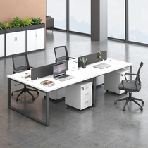 Shanghai company furniture staff computer desk and chair combination four staff work card office screen table