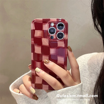 Retro wine red Gprint suitable for apple 13 phone shell iphone12 new 13pro bright face 12pro anti-fall 11 silicone xs max soft shell xr apple x female 8