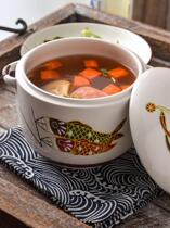 Flush Soup Saucepan Saucepan With Lid Pan Ceramic Riser SUGAR STEAMED STEW HIGH TEMPERATURE RESISTANT TANK PIG OIL OATMEAL