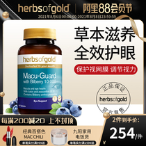 HerbsofGold Bilberry Blueberry Eye Care Tablets Australian Lutein Adult Lutein pigment Ester Health care products