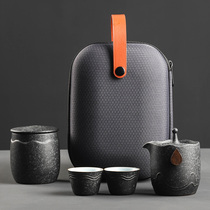 Travel tea set portable Hand bag 1 pot 2 cups fast guest Cup car travel bubble teapot custom logo