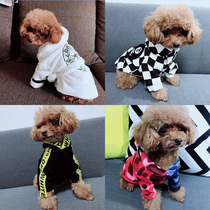 Special thickened dog Tide brand clothes Teddy small dog Autumn Winter Dog Winter Princess shark plaid sweater