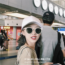 Kakakakaoo Aqinzhang Sunglasses with the same sunglasses of the mirror of the white frame of the fine fine face glasses