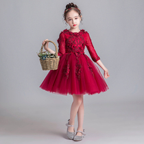 Childrens Birthday Dress Foreign Air Host Piano Plays Out Flowers Children Princess Dresses Girls Fluffy Yarn High-end Walking Show