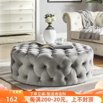 Nordic Cloth Room Sofa Stool Red Luxury Stool Bedroom Dressing Room Footsteps on the Round Stool