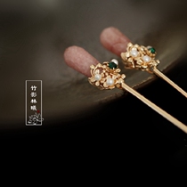 Ancient style original design A pair of hairpin plate hairpin daily wild simple stick Chinese limelight hair accessories women