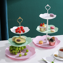 Three-tier cake stand birthday decoration engagement display stand dessert table multi-layer dessert tray decoration fruit plate