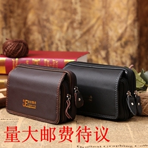 Mens mobile phone bag 6 5 inch oversized zipper middle-aged and elderly multifunctional wear belt Leisure running bag