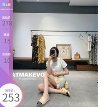 (Lu Xiaobu) Lazy Xiaofangfeng fishermans shoes female thick-soled hemp rope weaving color patchwork a pedal loafers