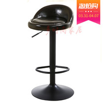 Baking Varnish Black Wax Oil Leather PU Leather Bar Chair 4S Foreground Beauty Hairdressing home swivel lifting reception chair explosion proof