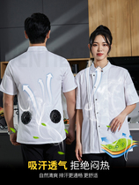 Hotel chefs work clothes men and women short sleeves Breathable Summer air conditioning Kitchen Bake Catering Restaurant Canteen Restaurant