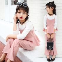 Girls spring suit 2020 new Korean Spring and Autumn long sleeve childrens Bell pants fashion casual three-piece tide