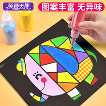 Furong angel sand painting children diy handmade sand girl baby puzzle sand scraping painting toy set