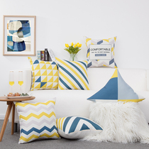 Hipster ins Wind geometric pattern thickened cotton linen pillow living room sofa cushion bay window decorative pillowcase