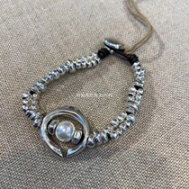 Limited Special Spanish niche brand UNOde50 semicircular pearl bracelet double irregular handmade