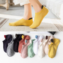 New spring and summer womens boat socks Japanese solid color candy color socks College style shallow heel foot socks