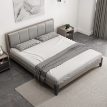 Light luxury wood beds Nordic modern 1 5m single - person European 1 8m household soft - lean double bed