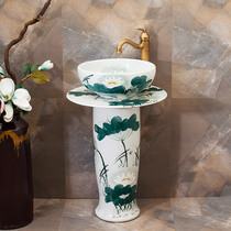 Ceramic integrated column basin small family type washbasin floor type upright table basin Wash Basin Balcony Wash basin 6