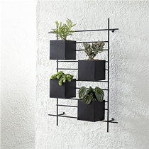 Nordic Wrought iron wall hanging balcony flower rack Wall flower pot rack Multi-layer hanging multi-function shelf Creative decorative rack