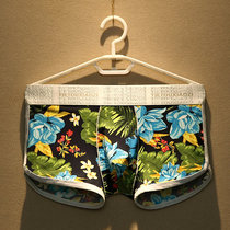 Ice silk mens underwear Tide mens summer cool ultra-thin breathable boxer sexy print U-convex boxer shorts head