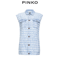 PINKO Women Logo Letter Denim Shirt 1J10EFY653