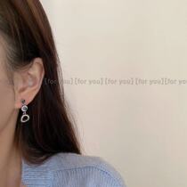 Special price blue jewel earrings inlaid with ear nail 2021 new retro 100 Lapped Temperament Ear Clip Woman