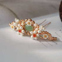 Hair crown costume headdress Hairpin Hairpin Daily wild dish Hair freshwater pearl Fashion hairpin Hanfu accessories for women