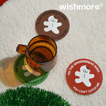 wishmore Christmas decoration gingerbread man creative coaster table arrangement ornaments dress up atmosphere props