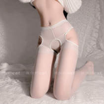 Four Sides Open The Hole Temptation Ripping Socks Off Sexy Long Cylinders Black Silk Stockings Womens Pants Open Stalls White Spanish Stockings Hot