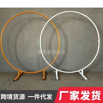 Wedding props iron ring arch party balloon background single arch flower door outdoor lawn wedding flower door