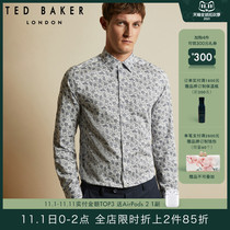 TED BAKER mens fashion casual little daisy print long sleeve shirt
