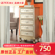  Quyou furniture American country board wood chest of drawers entrance cabinet old European Mediterranean style decorative cabinet bedroom