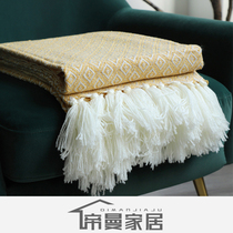 ins Nordic American style board room hotel folk soft fitted bed tail blanket sofa with blanket bed and air conditioning blanket green