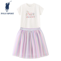 polosport girls short sleeve dress color dress two pieces of spring and summer childrens clothing 2022 new style