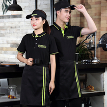 Hotel tooling uniform summer clothes waiter work clothes short sleeves West dining milk tea rice hot pot restaurant Cafe T-shirt
