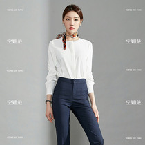 Flight attendant Fan Career suit Womens spring temperament shirt sleeve skirt minimalist commute to work Front hotel work clothes