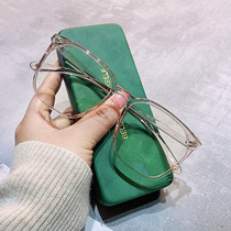 Myopia frame womens small face Korean trend mens finished tea color transparent glasses frame ins Wind plain white