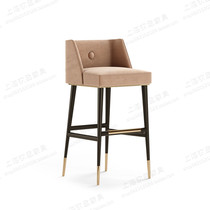 Nordic solid wood bar chair home island bar chair post-modern minimalist front desk high chair light luxury fabric high stool