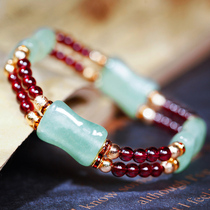 Phoenix Nirvana national style natural garnet bracelet female simple personality student best friend multi-circle wine red