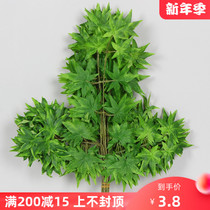 Maple leaf simulation green planting wedding decoration with grass leaves dense rattan fake willow plant grass home shopping mall green plant