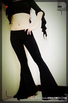 5 7 models no discount no freezing point price tribal belly dance plastic black oversized side open Bell pants