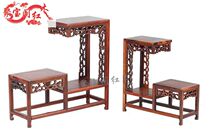 Mahogany stone Jade teapot base sour branch solid wood carving ancient frame high and low square table craft jewelry ornaments