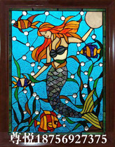 Art glass entrance partition living room shoe cabinet Modern simple sliding door double-sided glass craft background wall