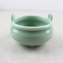 Green porcelain incense stove Incense Stove Ceramic Foo foreign trade Ceramic copper Incense Pan sandalwood Fragrant Sandalwood incense Incense Burner of the Incense Burner