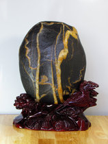 shui chong shi Sanjiang jin wen shi black jin wen shi stone stone ornamental stone ornaments chun zhi yun